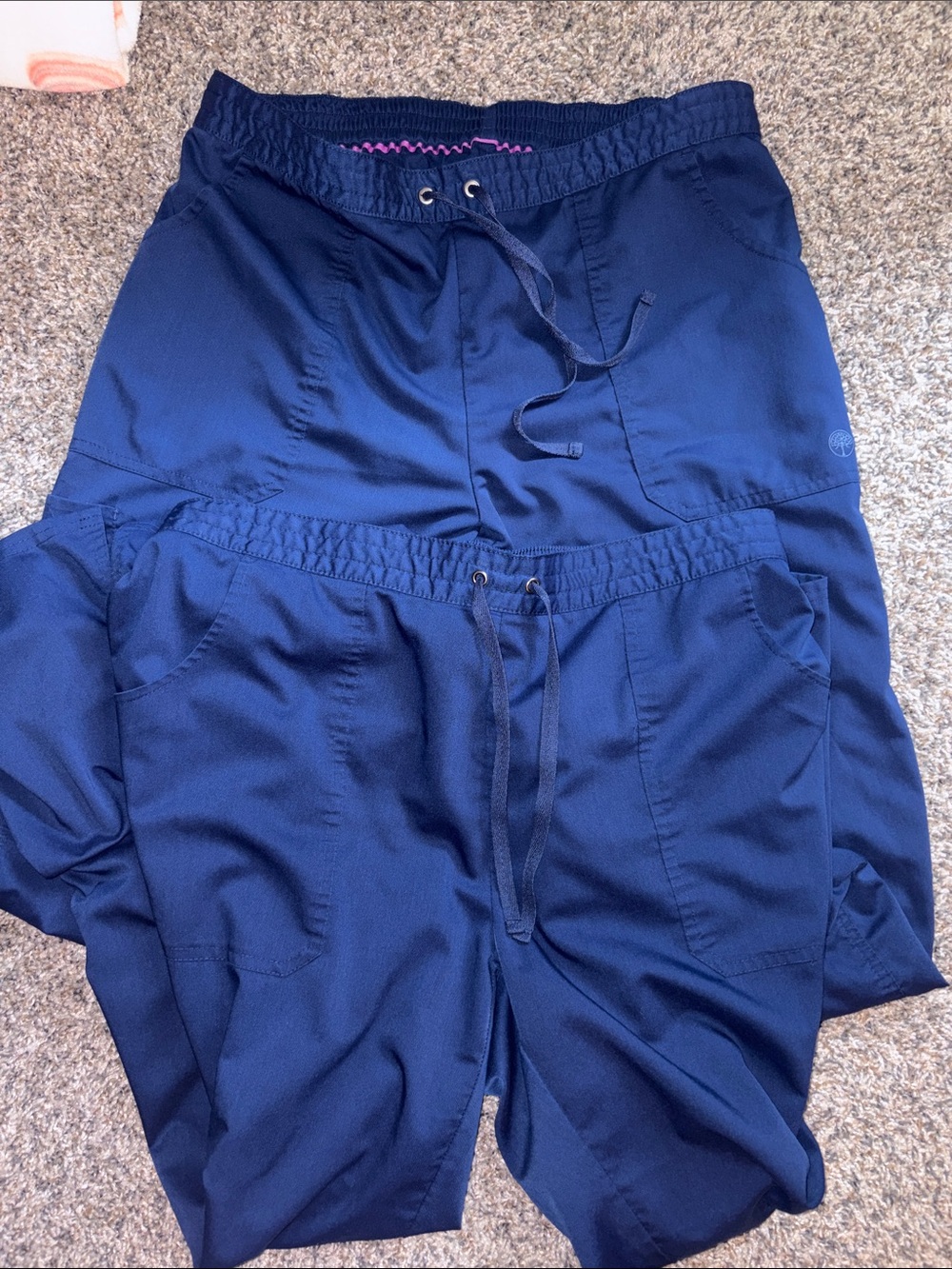 Set of 2 Healing Hands Navy Straight-Leg Scrub Pants
